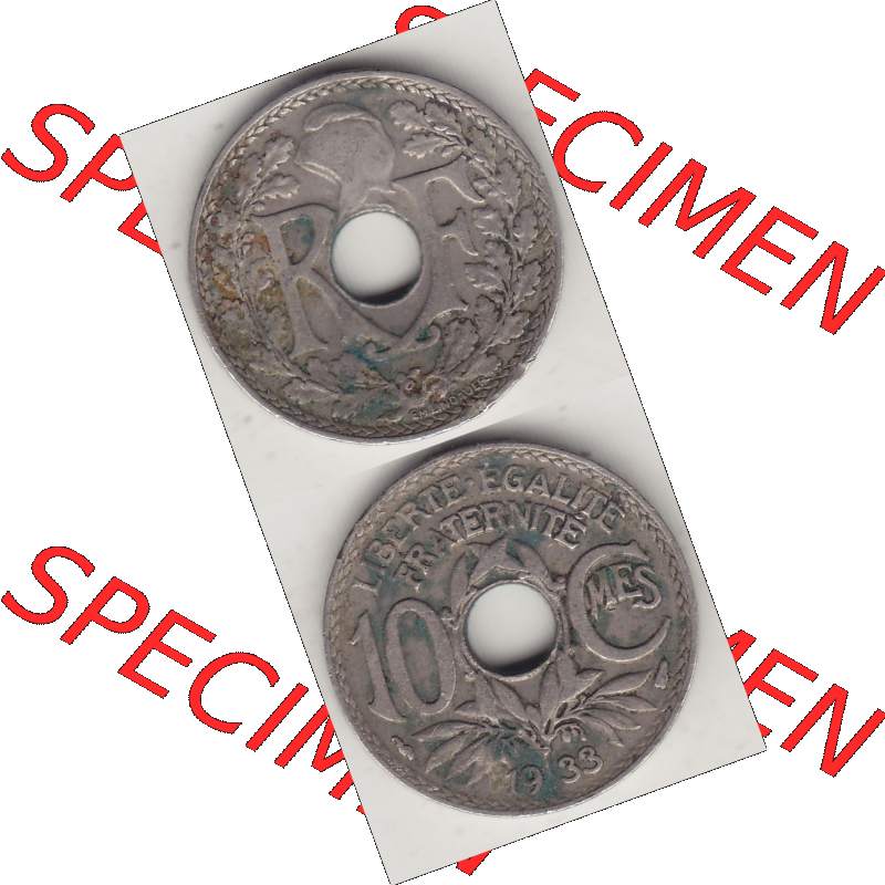 Münze Frankreich Umlaufmünzen Sammlung in PNG 1917-1938, 10 Centimes, 10 CMES EGALITÉ FRATERNITÉ LIBERTÉ 1933-1 (4) - Digitales Münzen-Bildmaterial... Sammlung