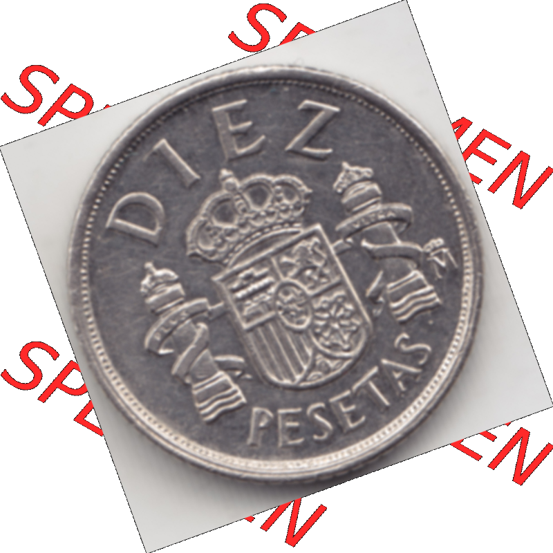 Münze Spanien / España Umlaufmünzen Sammlung in PNG 1983-1985, 10 Peseten 1985 (1) - Digitales Münzen-Bildmaterial einer spanischen Münze aus Spanien in farbige... Sammlung