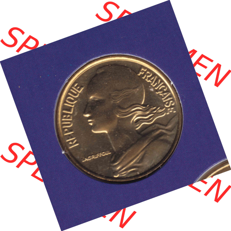 Münze Frankreich Umlaufmünzen Sammlung in PNG 2000, 20 Centimes (2) - Digitales Münzen-Bildmaterial einer französischen Francs Münze aus Frankreich in farbige mit... Sammlung