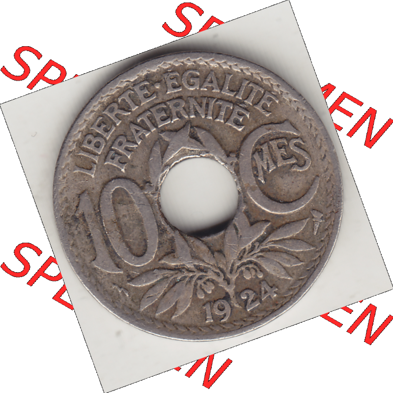 Münze Frankreich Umlaufmünzen Sammlung in PNG 1917-1938, 10 Centimes, 10 CMES EGALITÉ FRATERNITÉ LIBERTÉ 1924-1 (2) - Digitales Münzen-Bildmaterial... Sammlung