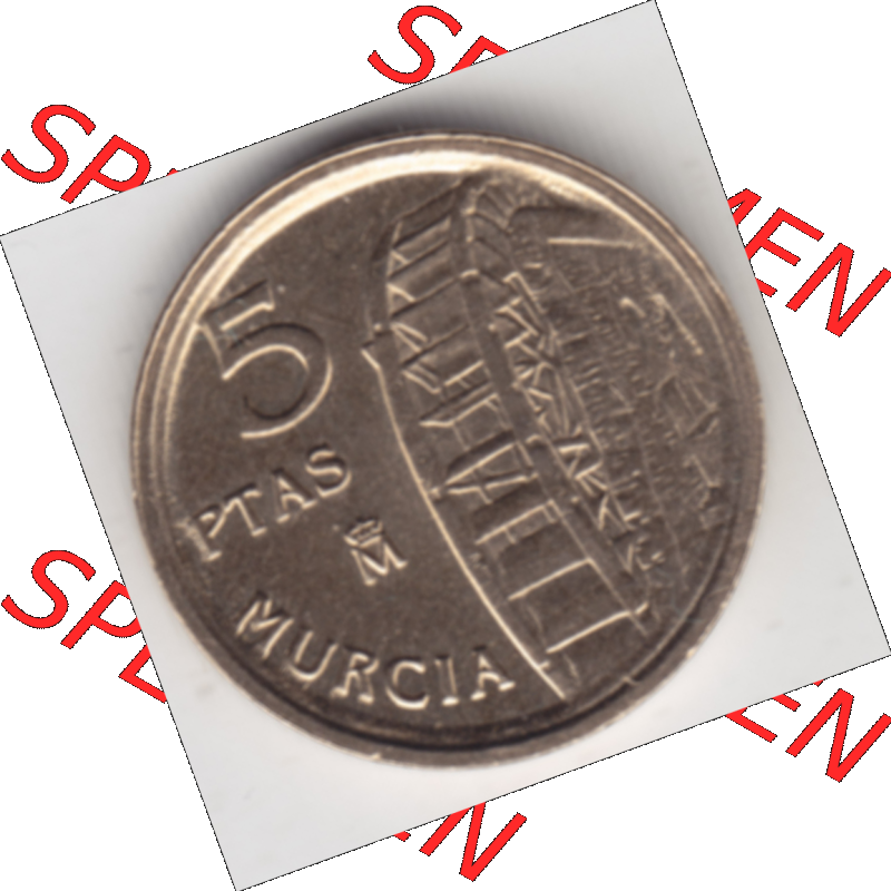 Münze Spanien / España Umlaufmünzen Sammlung in PNG 1999-1999, 5 Peseten 1999 (1) - Digitales Münzen-Bildmaterial einer spanischen Münze aus Spanien in farbige... Sammlung