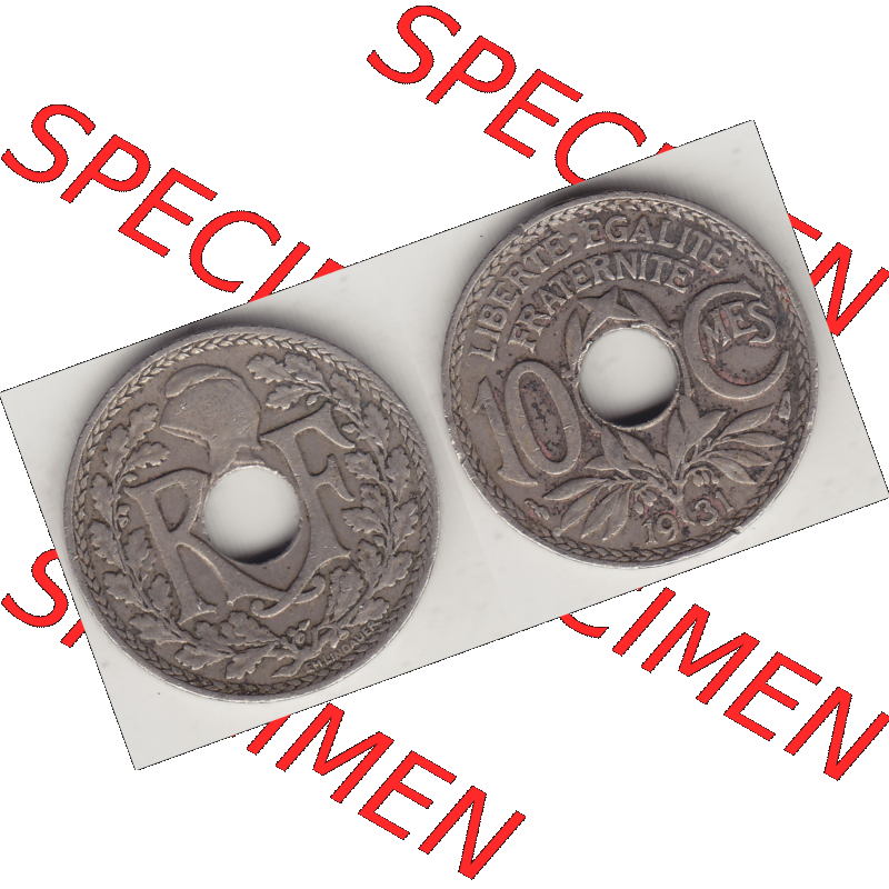 Münze Frankreich Umlaufmünzen Sammlung in PNG 1917-1938, 10 Centimes, RF - Frankreich 10 CMES EGALITÉ FRATERNITÉ LIBERTÉ 1931-1 (3) - Digitales Münzen-Bildmaterial... Sammlung