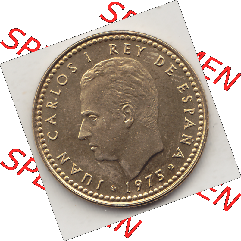 Münze Spanien / España Umlaufmünzen Sammlung in PNG 1975-1980, 1 PTA UNA Peseta, 1977-1 (1) - Digitales Münzen-Bildmaterial einer spanischen Münze aus... Sammlung