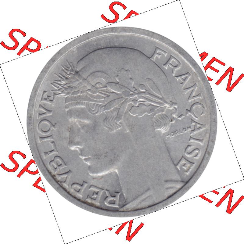 Münze Frankreich Umlaufmünzen Sammlung in PNG 1941-1959, 1 Francs, Franken 1958-01 (6) - Digitales Münzen-Bildmaterial einer französischen Francs Münze aus... Sammlung