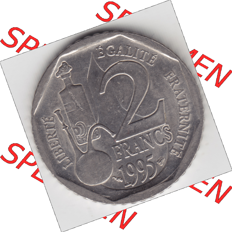 Münze Frankreich Umlaufmünzen Sammlung in PNG 1995-1995, 2 France Louis Rasteur (1) - Digitales Münzen-Bildmaterial einer französischen Francs Münze aus Frankreich... Sammlung