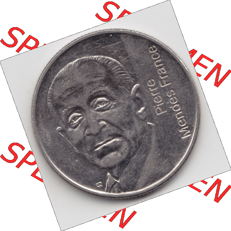 Münze Frankreich Umlaufmünzen Sammlung in PNG 1992-1992, 000500. 5 Francs Franken in Nickel (3) - Digitales Münzen-Bildmaterial einer französischen Francs Münze... Sammlung