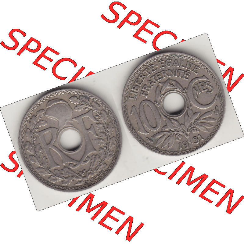 Münze Frankreich Umlaufmünzen Sammlung in PNG 1917-1938, 10 Centimes, 10 CMES EGALITÉ FRATERNITÉ LIBERTÉ 1931-1 (3) - Digitales Münzen-Bildmaterial... Sammlung