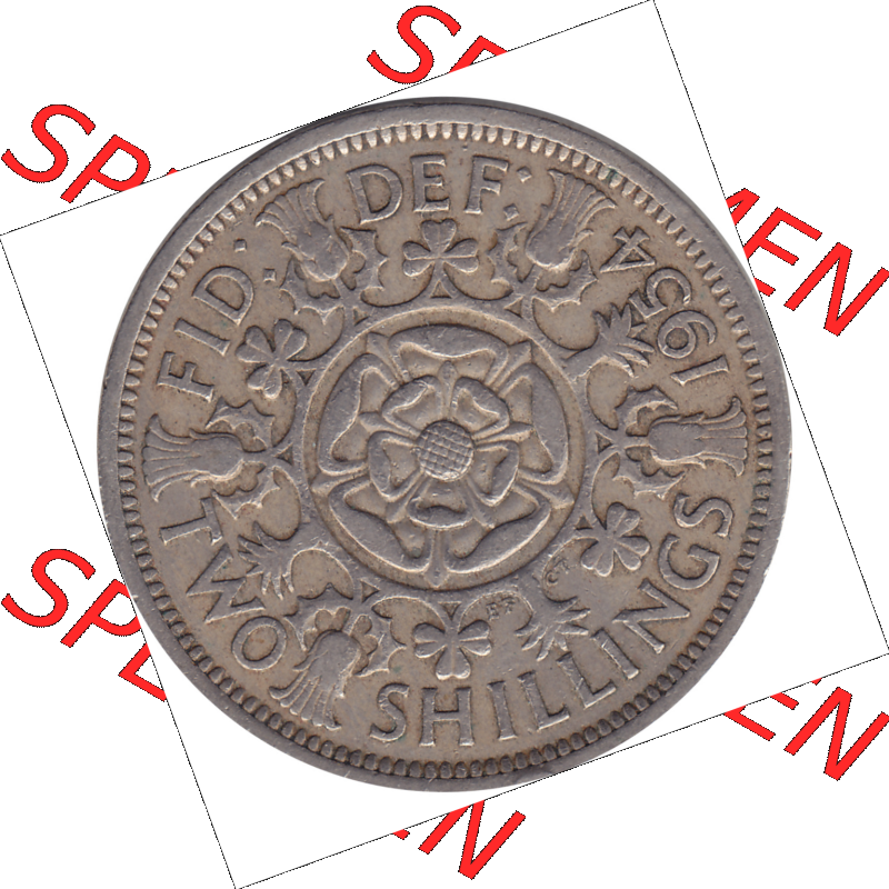 Münzen Großbritannien Umlaufmünzen Sammlung in PNG Großbritannien 1954-1970, 2 Schilling-Florin, Two Shillings, 1954-01 ELIZABETH II DEI GRATIA REGINA (6)... Sammlung