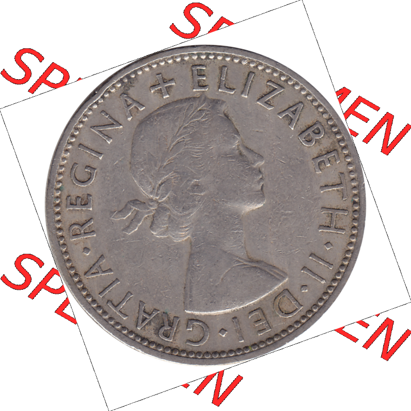 Münzen Großbritannien Umlaufmünzen Sammlung in PNG Großbritannien 1954-1970, 2 Schilling-Florin, Two Shillings, 1961-02 ELIZABETH II DEI GRATIA REGINA (5)... Sammlung