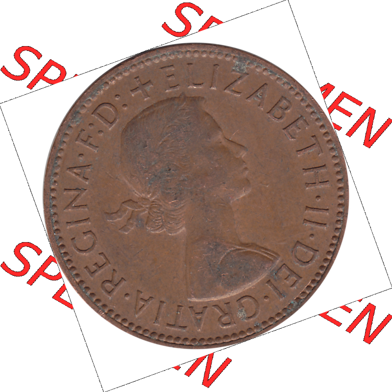 Münzen Großbritannien Umlaufmünzen Sammlung in PNG Großbritannien 1954-1970, Half Penny, Halber Pence 1964-03, Elisabeth II. (5) - Digitales Münzen-Bildmaterial... Sammlung