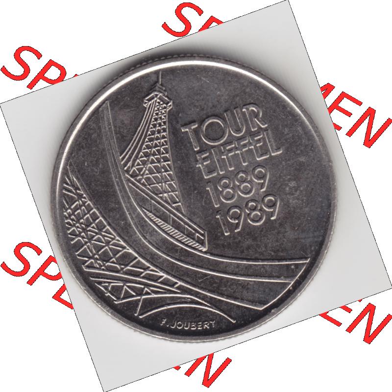 Münze Frankreich Umlaufmünzen Sammlung in PNG 1989-1989, 5 Francs Franken Eiffelturm (2) - Digitales Münzen-Bildmaterial einer französischen Francs Münze aus Frankreich... Sammlung