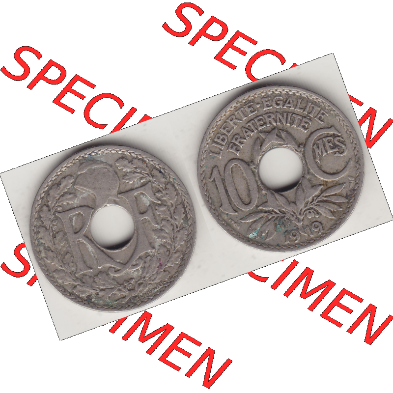 Münze Frankreich Umlaufmünzen Sammlung in PNG 1917-1938, 10 Centimes, 10 CMES EGALITÉ FRATERNITÉ LIBERTÉ 1919-2 (3) - Digitales Münzen-Bildmaterial... Sammlung