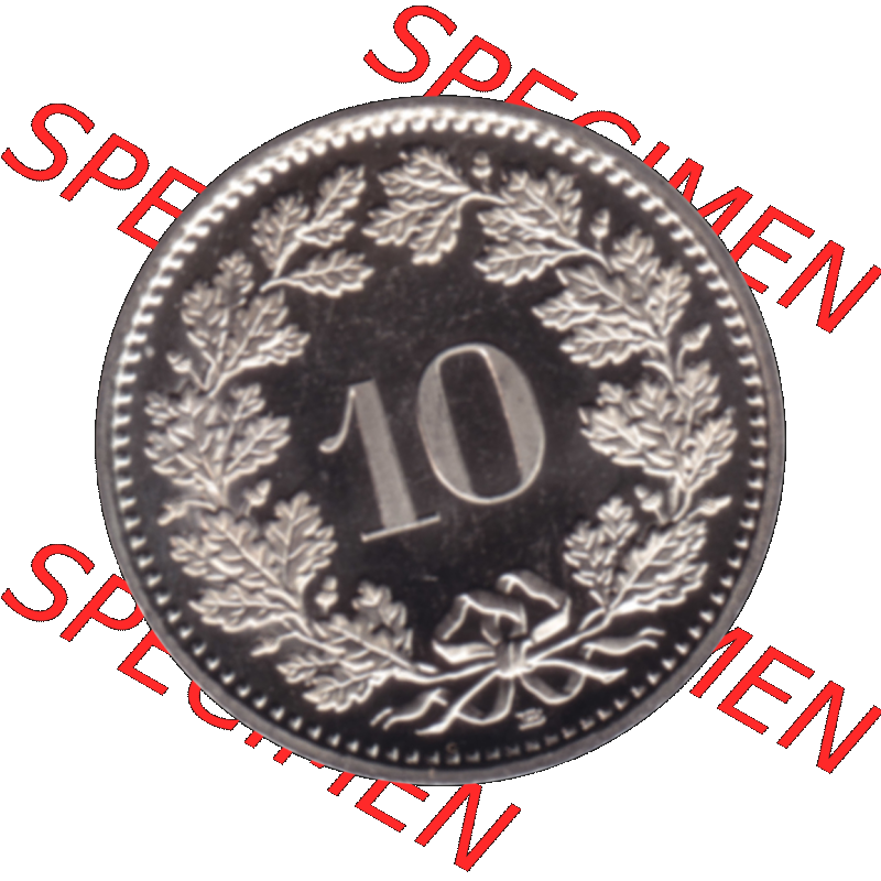 Alte Münze KMS Schweiz in original Farbgebung vom Scanner transparenten PNG 1940-2018, 10 Rappen 2002. Rückseite mit Nominal-Wert der Schweizer Münze, zum katalogisieren... Sammlung