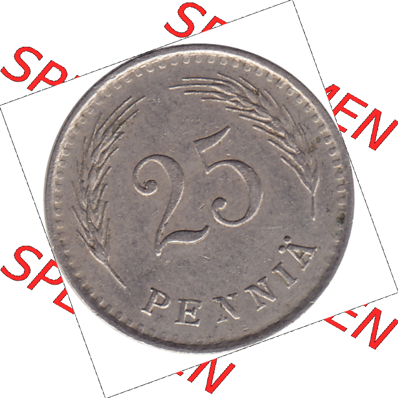 Münze Finnland / SUOMI Umlaufmünzen Sammlung in PNG 1921-1940, 25 Penny, Penniä 1937 (6) - Digital Münzen-Bildmaterial einer Münze aus Finnland in farbige... Sammlung