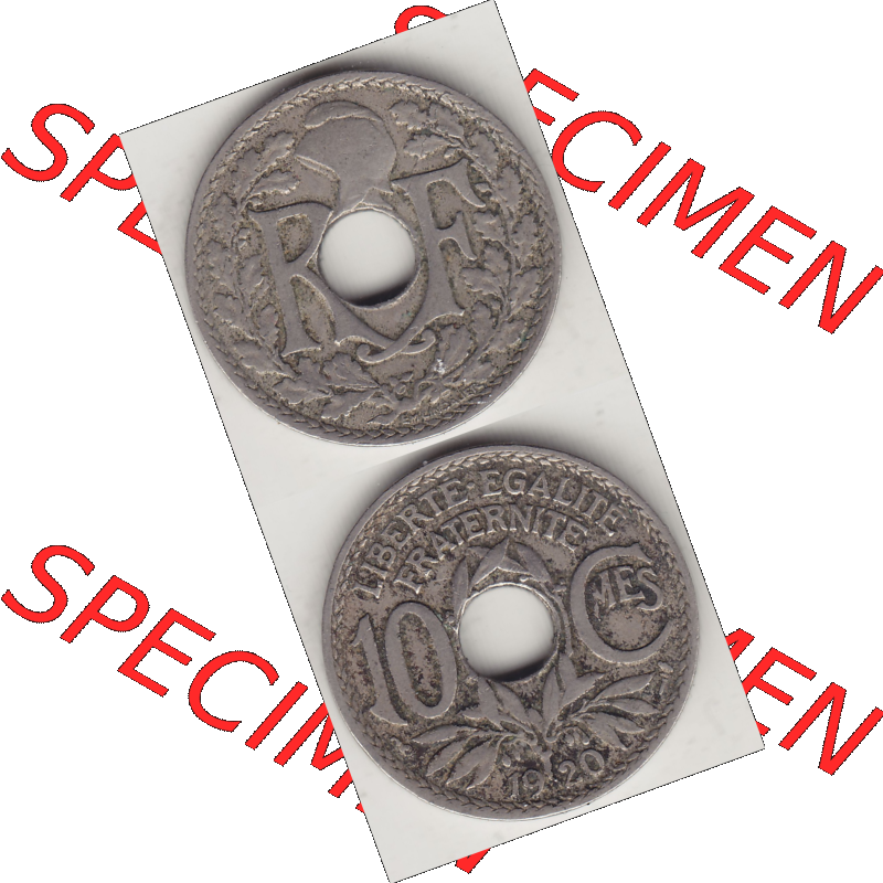 Münze Frankreich Umlaufmünzen Sammlung in PNG 1917-1938, 10 Centimes, 10 CMES EGALITÉ FRATERNITÉ LIBERTÉ 1920-1 (4) - Digitales Münzen-Bildmaterial... Sammlung