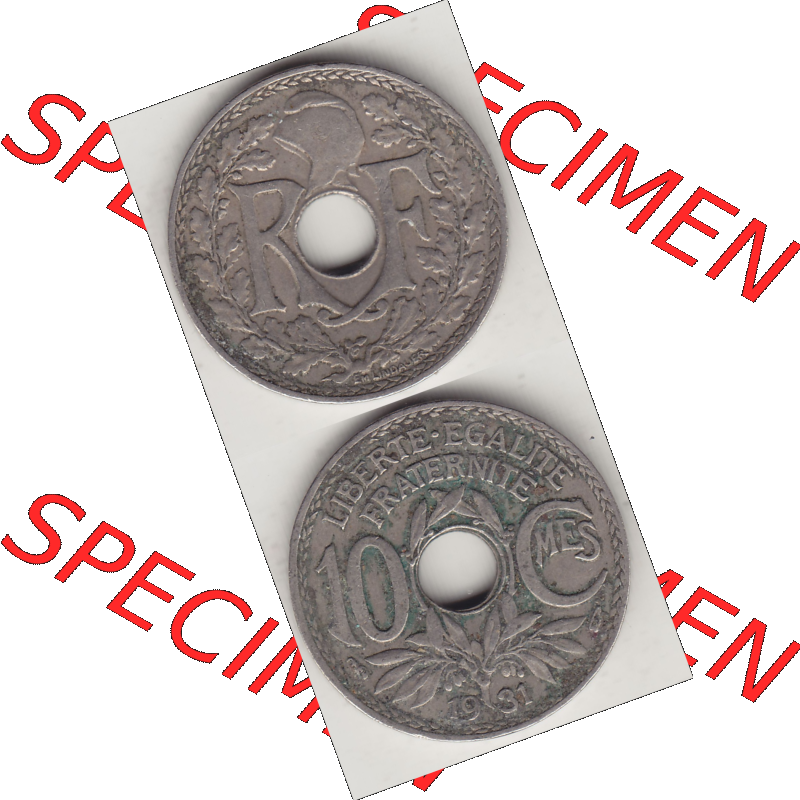 Münze Frankreich Umlaufmünzen Sammlung in PNG 1917-1938, 10 Centimes, RF - Frankreich 10 CMES EGALITÉ FRATERNITÉ LIBERTÉ 1931-2 (4) - Digitales Münzen-Bildmaterial... Sammlung