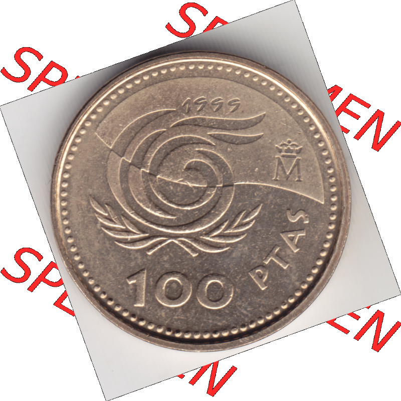 Münze Spanien / España Umlaufmünzen Sammlung in PNG 1999-1999, 100 Ptas, Peseten (1) - Digitales Münzen-Bildmaterial einer spanischen Münze aus Spanien... Sammlung