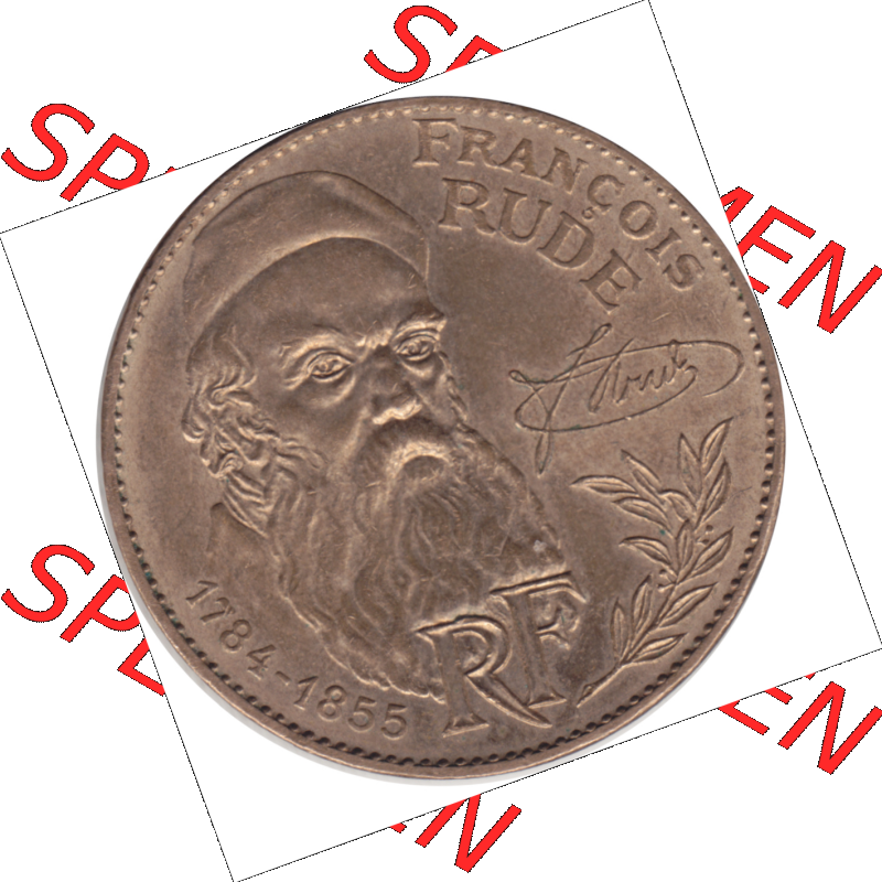 Münze Frankreich Umlaufmünzen Sammlung in PNG 1984-1984, 10 Francs Francois Rude-01 1984-01 (6) - Digitales Münzen-Bildmaterial einer französischen Francs Münze... Sammlung