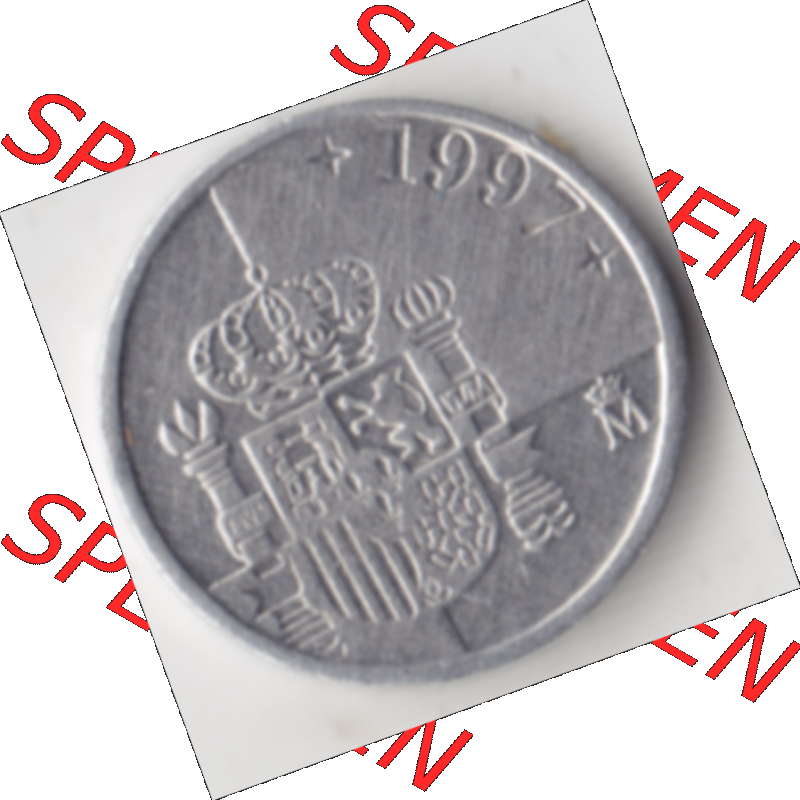 Münze Spanien / España Umlaufmünzen Sammlung in PNG 1989-2001, 1 Pesete 1997 (1) - Digitales Münzen-Bildmaterial einer spanischen Münze aus Spanien in farbige... Sammlung