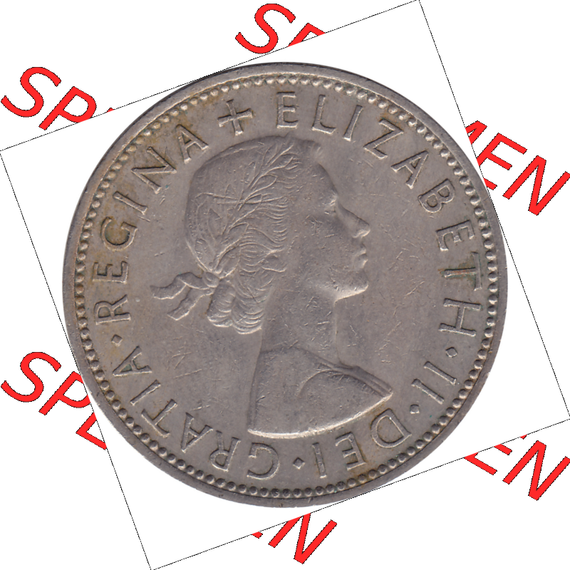 Münzen Großbritannien Umlaufmünzen Sammlung in PNG Großbritannien 1954-1970, 2 Schilling-Florin, Two Shillings, 1963-01 ELIZABETH II DEI GRATIA REGINA (5)... Sammlung