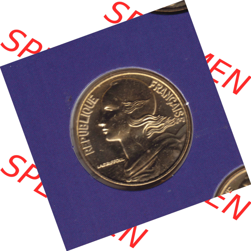 Münze Frankreich Umlaufmünzen Sammlung in PNG 2000, 10 Centimes (2) - Digitales Münzen-Bildmaterial einer französischen Francs Münze aus Frankreich in farbige mit... Sammlung