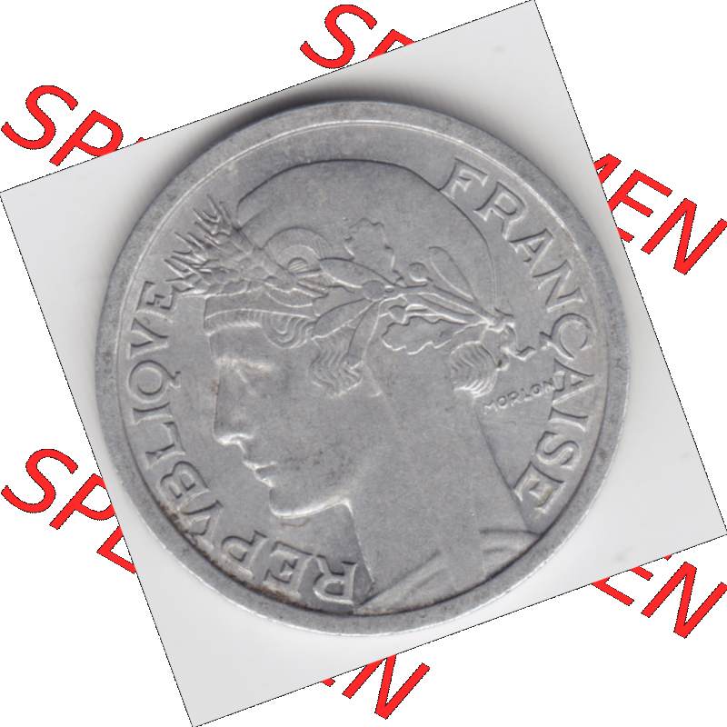 Münze Frankreich Umlaufmünzen Sammlung in PNG 1941-1959, 1 Francs, Franken 1958 (2) - Digitales Münzen-Bildmaterial einer französischen Francs Münze aus Frankreich... Sammlung