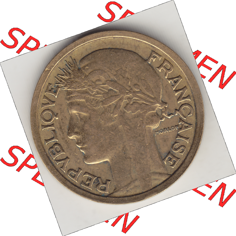 Münze Frankreich Umlaufmünzen Sammlung in PNG 1931-1941, 2 Franken 1938-1 LIBERTE EGALITE FRATERNITE (1) - Digitales Münzen-Bildmaterial einer französischen Francs Münze... Sammlung
