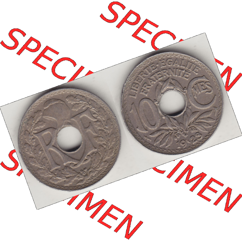 Münze Frankreich Umlaufmünzen Sammlung in PNG 1917-1938, 10 Centimes, RF - Frankreich 10 CMES EGALITÉ FRATERNITÉ LIBERTÉ 1923-1 (3) - Digitales Münzen-Bildmaterial... Sammlung
