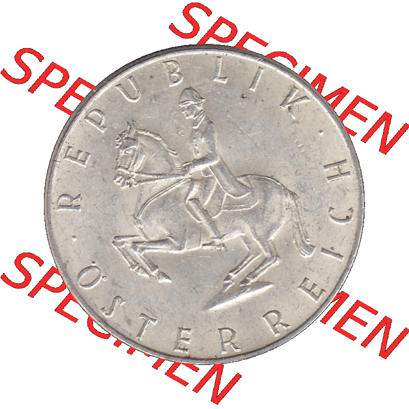 Alte Münze 5 / Fünf Schilling Österreich in original Farbgebung von Scanner transparenten PNG 1960-1968, 5 Fünf Schilling 1961-01, 5,20 Gramm 640er Silber,... Sammlung