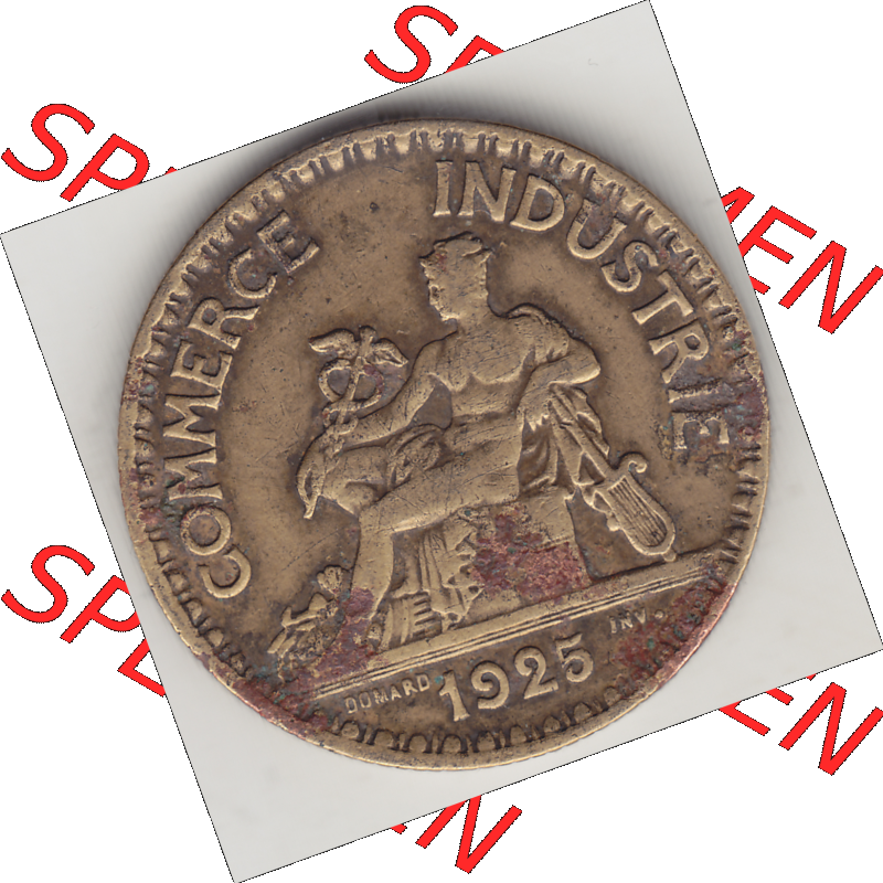 Münze Frankreich Umlaufmünzen Sammlung in PNG 1920-1927, 2 Franken 1925-1, BON POUR 2 FRANCS CHAMBRES DE COMMERCE DE FRANCE (1) - Digitales Münzen-Bildmaterial einer... Sammlung