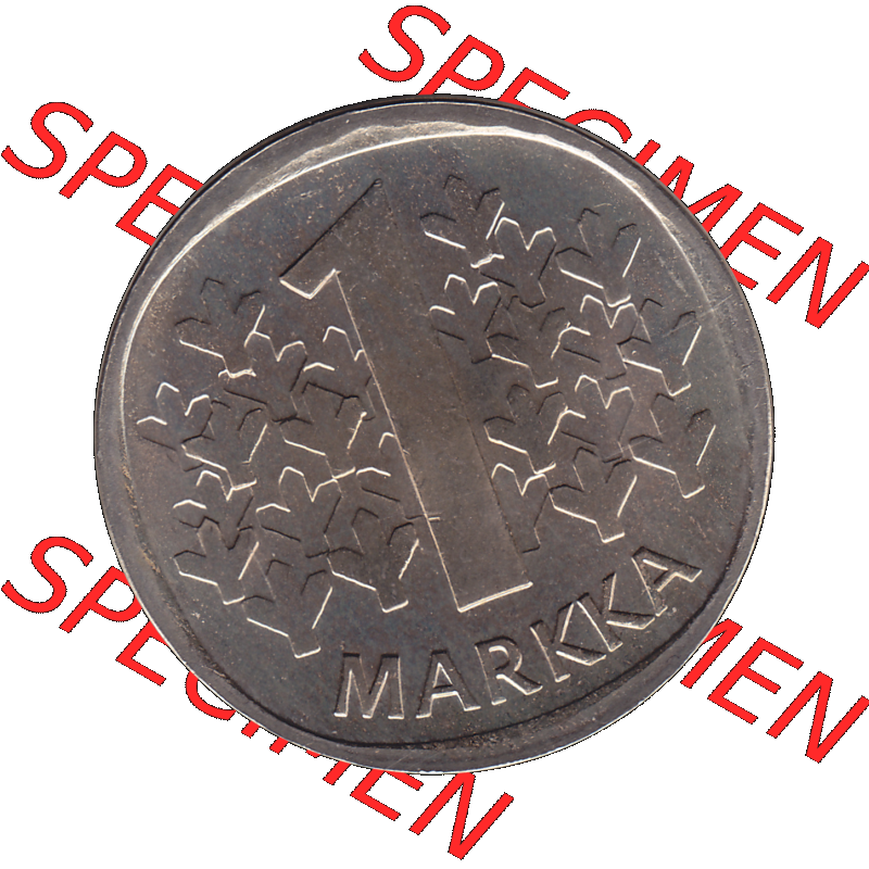 Alte Münzen KMS Finnland, Kursmünzensatz 1980 in Stempelglanz als digitales Computerbild in transparenten PNG 1969-1993, 1 Markka, Eine finnische Mark 1980-01, SUOMEN... Sammlung