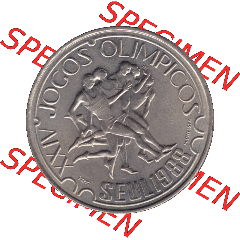 Alte Gedenkmünze aus Portugal als PNG-Grafik 1988, 250 Escudos, XXIV Jogos Olimpicos Seul 1988, Olympiade. Rückseite der portugiesischen Gedenkmünze aus Portugal... Sammlung