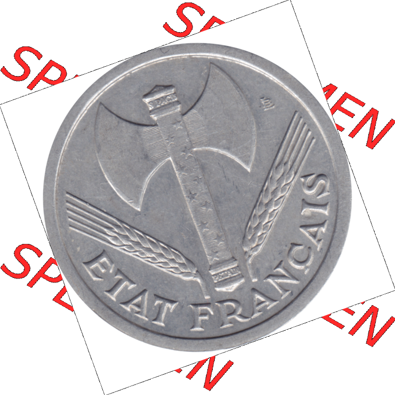 Münze Frankreich Umlaufmünzen Sammlung in PNG 1943-1944, 2 Francs, Franken 1943-01 (6) - Digitales Münzen-Bildmaterial einer französischen Francs Münze aus... Sammlung