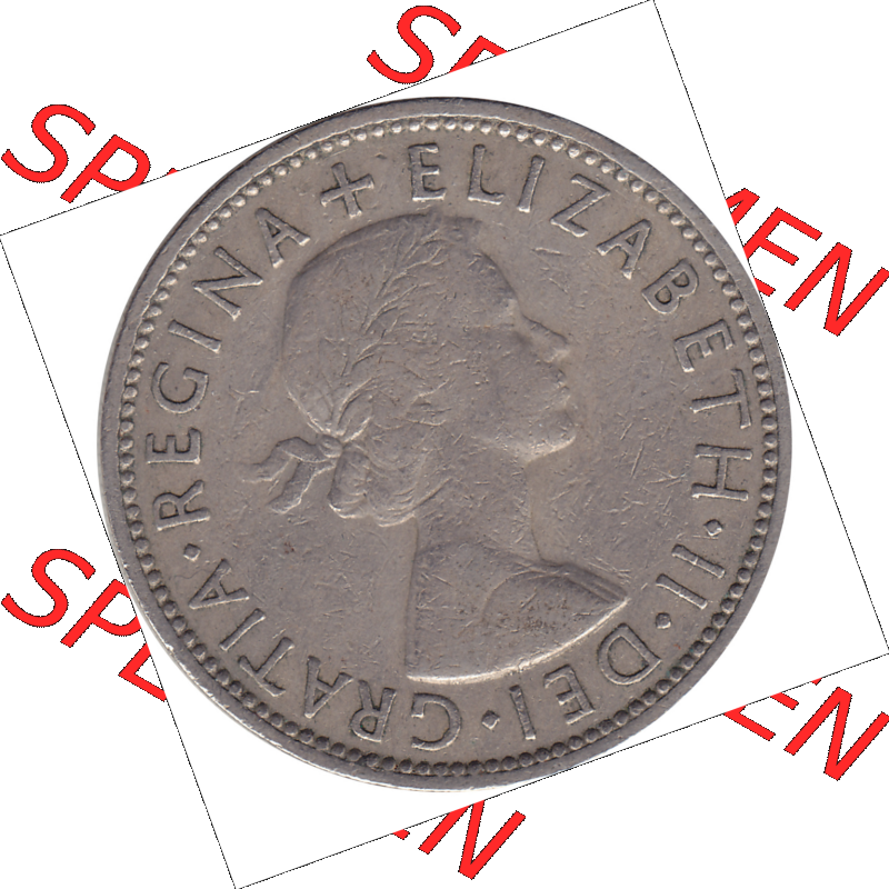 Münzen Großbritannien Umlaufmünzen Sammlung in PNG Großbritannien 1954-1970, 2 Schilling-Florin, Two Shillings, 1961-01 ELIZABETH II DEI GRATIA REGINA (5)... Sammlung