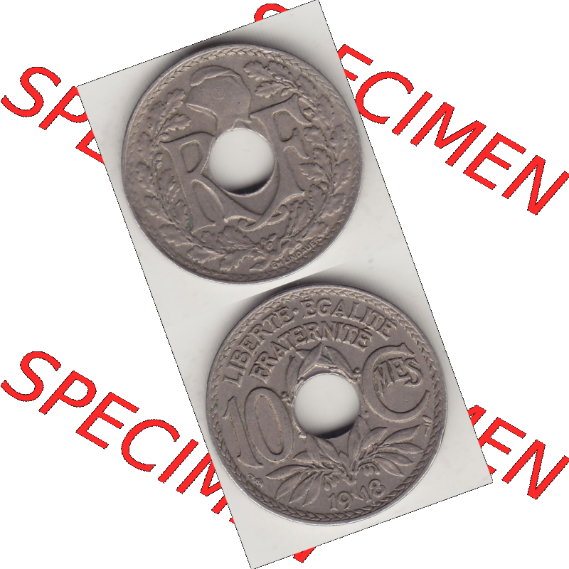 Münze Frankreich Umlaufmünzen Sammlung in PNG 1917-1938, 10 Centimes, 10 CMES EGALITÉ FRATERNITÉ LIBERTÉ 1918-1 (4) - Digitales Münzen-Bildmaterial... Sammlung