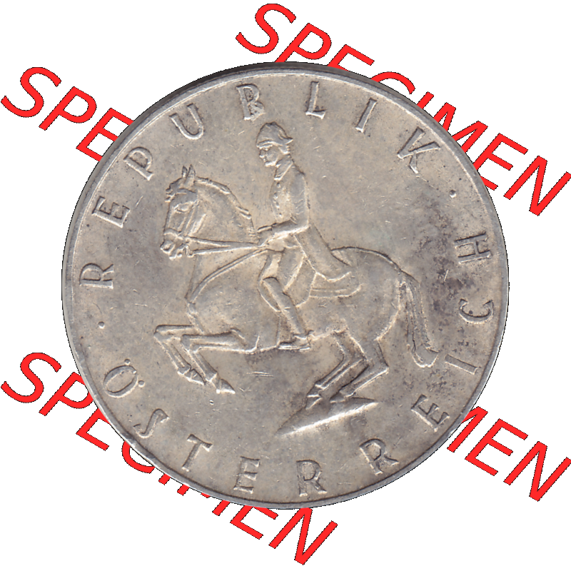 Alte Münze 5 / Fünf Schilling Österreich in original Farbgebung von Scanner transparenten PNG 1960-1968, 5 Fünf Schilling 1961-02, 5,20 Gramm 640er Silber,... Sammlung