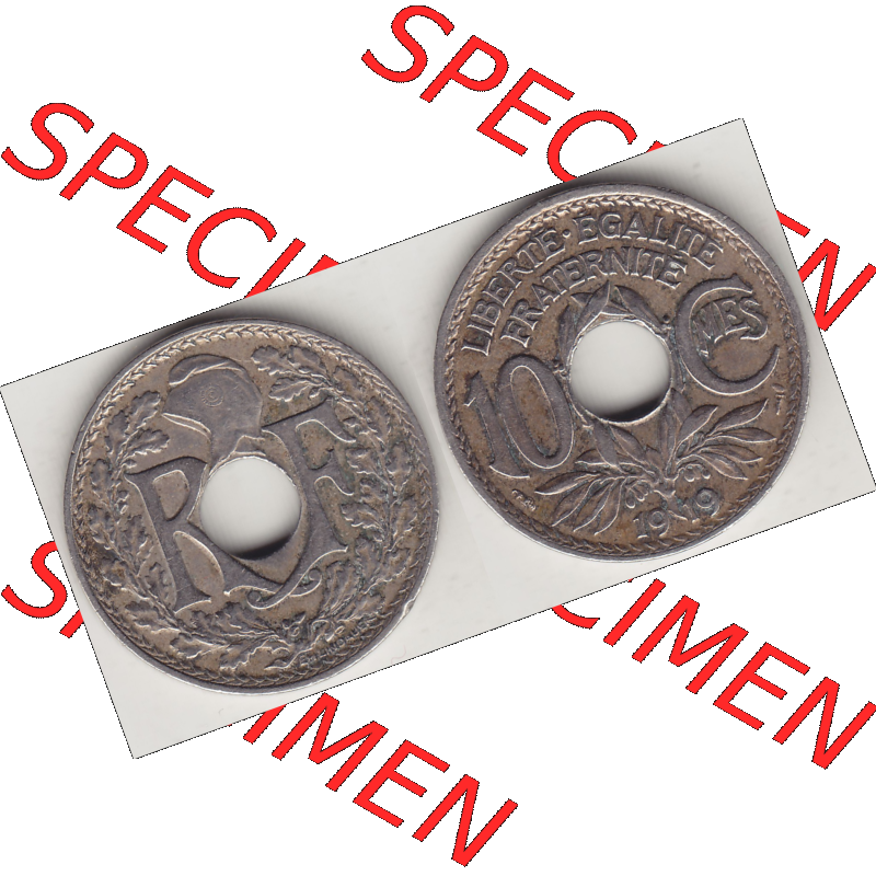 Münze Frankreich Umlaufmünzen Sammlung in PNG 1917-1938, 10 Centimes, RF - Frankreich 10 CMES EGALITÉ FRATERNITÉ LIBERTÉ 1919-1 (3) - Digitales Münzen-Bildmaterial... Sammlung