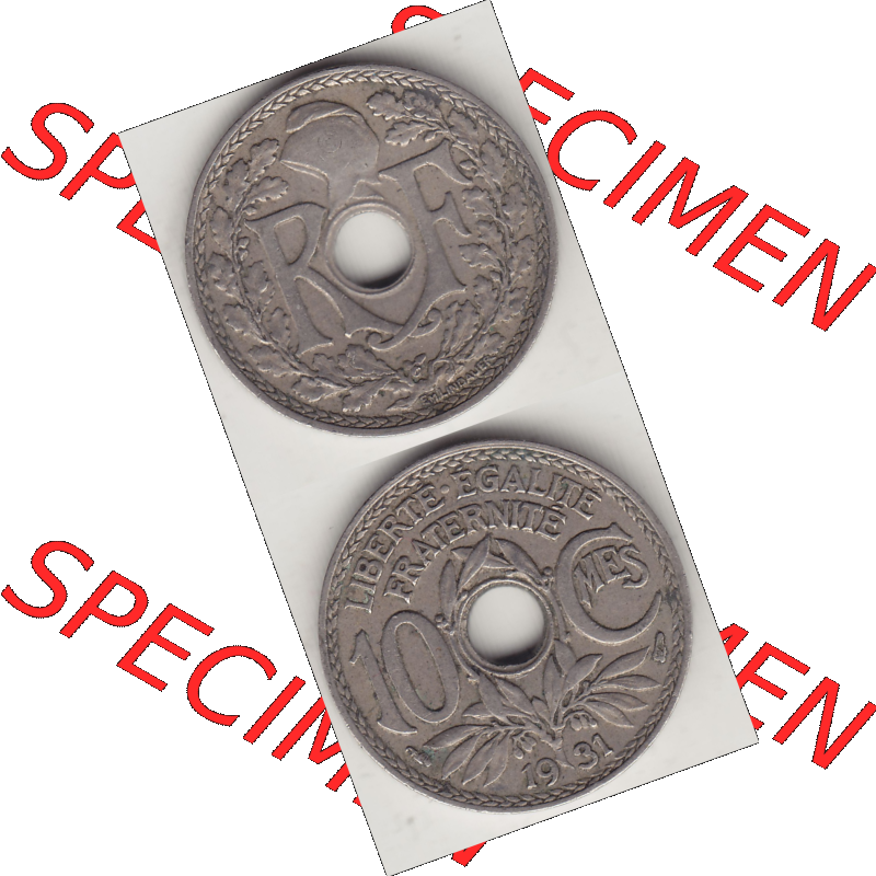 Münze Frankreich Umlaufmünzen Sammlung in PNG 1917-1938, 10 Centimes, 10 CMES EGALITÉ FRATERNITÉ LIBERTÉ 1931-1 (4) - Digitales Münzen-Bildmaterial... Sammlung
