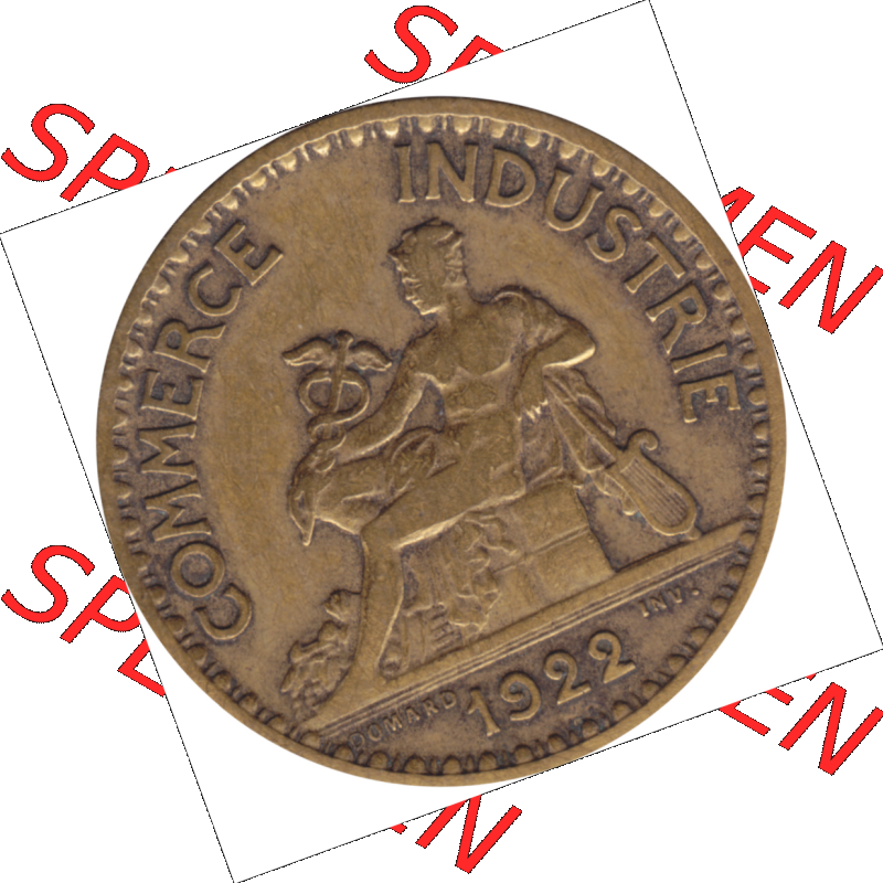 Münze Frankreich Umlaufmünzen Sammlung in PNG 1920-1927, 1 Francs, Franken 1922-01 (6) - Digitales Münzen-Bildmaterial einer französischen Francs Münze aus... Sammlung