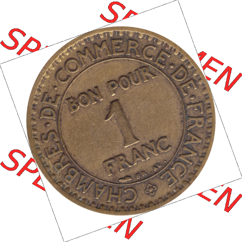 Münze Frankreich Umlaufmünzen Sammlung in PNG 1920-1927, 1 Francs, Franken 1922-01 (5) - Digitales Münzen-Bildmaterial einer französischen Francs Münze aus... Sammlung