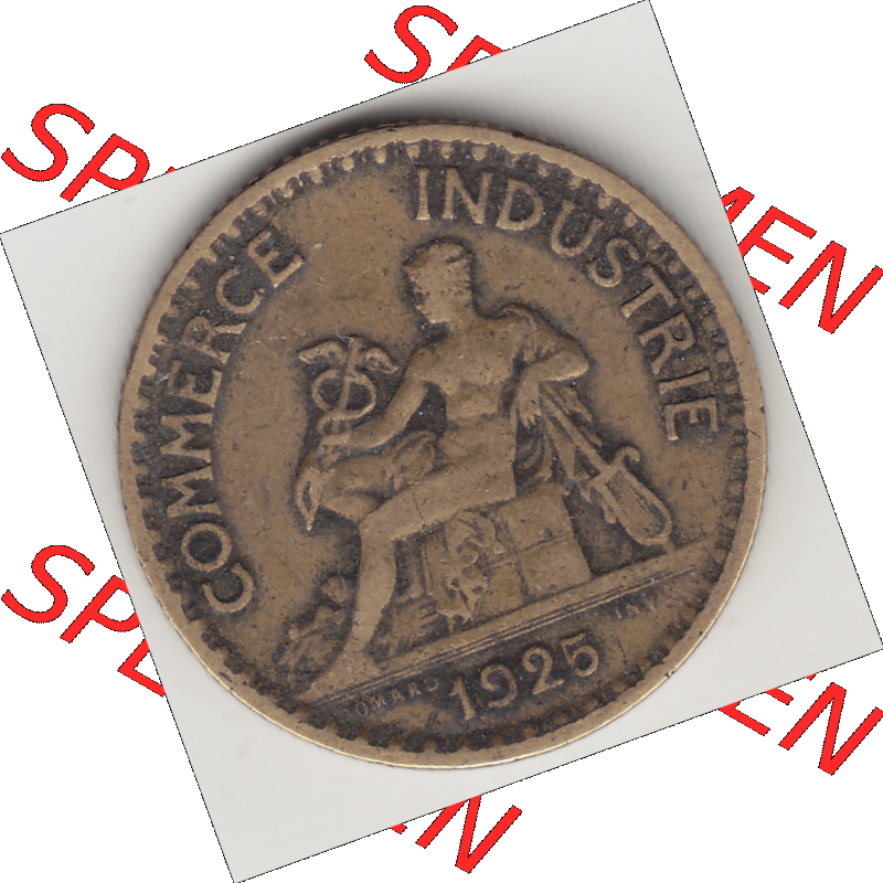 Münze Frankreich Umlaufmünzen Sammlung in PNG 1920-1927, 1 Franken BON POUR 1 FRANC 1925 (1) - Digitales Münzen-Bildmaterial einer französischen Francs Münze aus... Sammlung