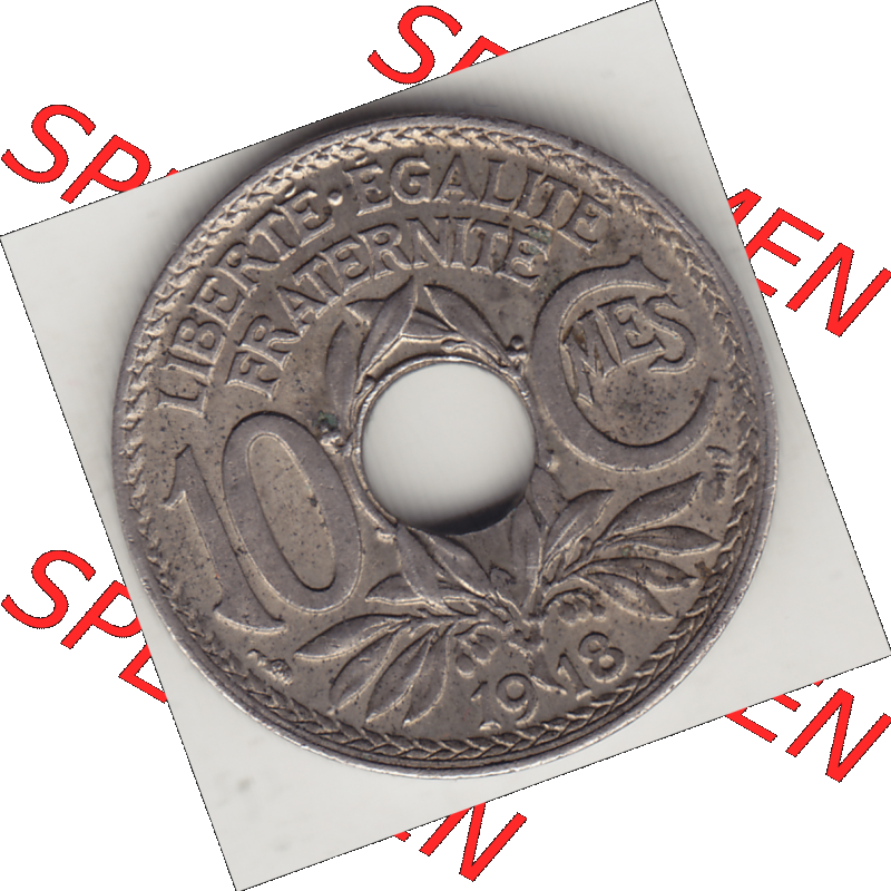 Münze Frankreich Umlaufmünzen Sammlung in PNG 1917-1938, 10 Centimes, 10 CMES EGALITÉ FRATERNITÉ LIBERTÉ 1918-2 (2) - Digitales Münzen-Bildmaterial... Sammlung