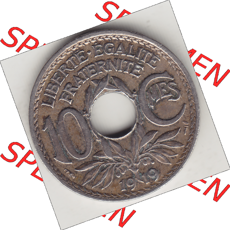 Münze Frankreich Umlaufmünzen Sammlung in PNG 1917-1938, 10 Centimes, RF - Frankreich 10 CMES EGALITÉ FRATERNITÉ LIBERTÉ 1919-1 (2) - Digitales Münzen-Bildmaterial... Sammlung