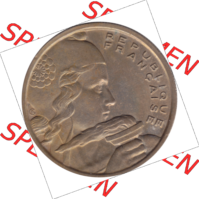 Münze Frankreich Umlaufmünzen Sammlung in PNG 1954-1958, 100 Francs, Franken Typ II 1955-01 (6) - Digitales Münzen-Bildmaterial einer französischen Francs Münze... Sammlung