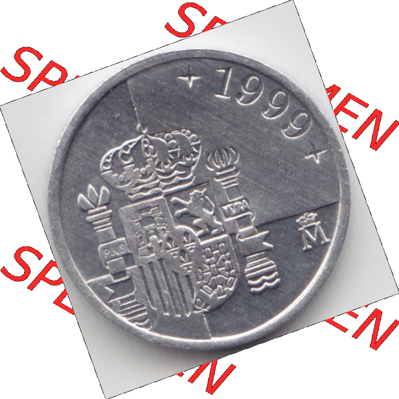 Münze Spanien / España Umlaufmünzen Sammlung in PNG 1989-2001, 1 Peseta, Pesete (2) - Digitales Münzen-Bildmaterial einer spanischen Münze aus Spanien... Sammlung