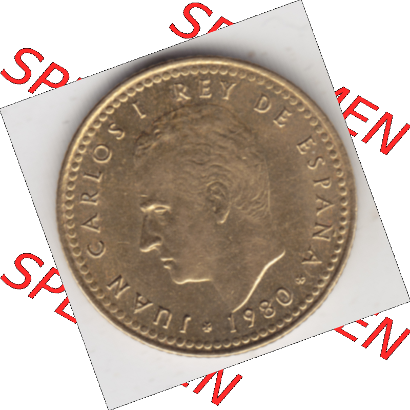 Münze Spanien / España Umlaufmünzen Sammlung in PNG 1980-1980, 1 Pesete (2) - Digitales Münzen-Bildmaterial einer spanischen Münze aus Spanien in farbige... Sammlung