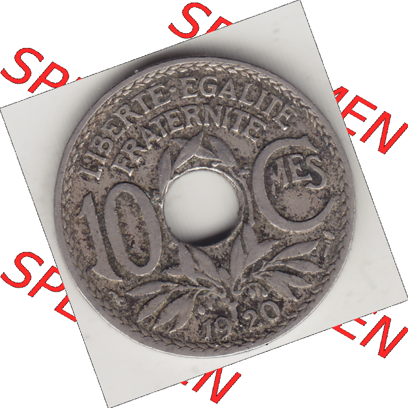 Münze Frankreich Umlaufmünzen Sammlung in PNG 1917-1938, 10 Centimes, 10 CMES EGALITÉ FRATERNITÉ LIBERTÉ 1920-1 (2) - Digitales Münzen-Bildmaterial... Sammlung