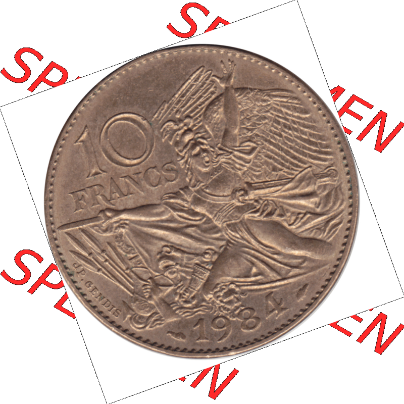 Münze Frankreich Umlaufmünzen Sammlung in PNG 1984-1984, 10 Francs Francois Rude-01 1984-01 (5) - Digitales Münzen-Bildmaterial einer französischen Francs Münze... Sammlung