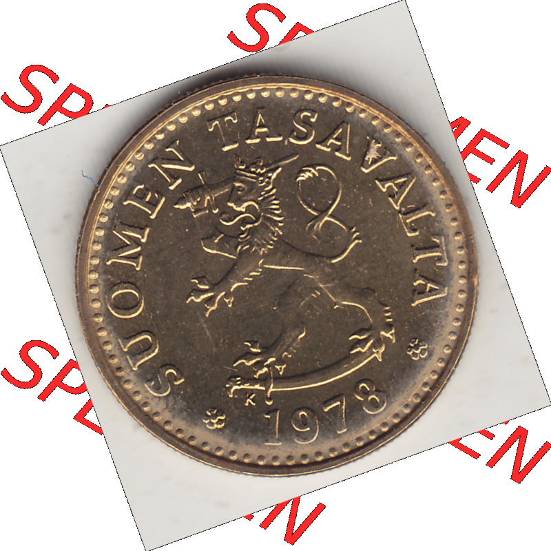 Münze Finnland / SUOMI Umlaufmünzen Sammlung in PNG 1963-1982, 10 Penny, 1978-1 (1) - Digital Münzen-Bildmaterial einer Münze aus Finnland in farbige mit einen... Sammlung