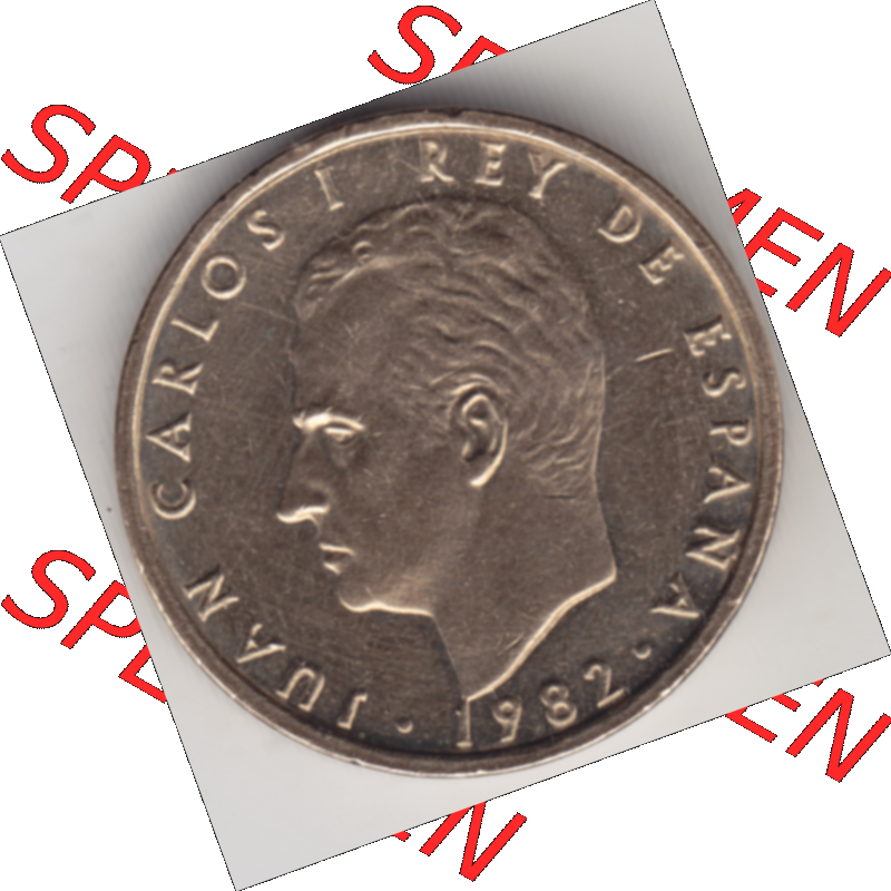 Münze Spanien / España Umlaufmünzen Sammlung in PNG 1982-1990, 100 Cien Peseten (2) - Digitales Münzen-Bildmaterial einer spanischen Münze aus Spanien in... Sammlung